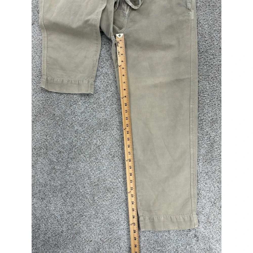 Zara Wide Leg Linen Cotton High Rise‎ Chino Women's Small Neutral Khaki Minimal